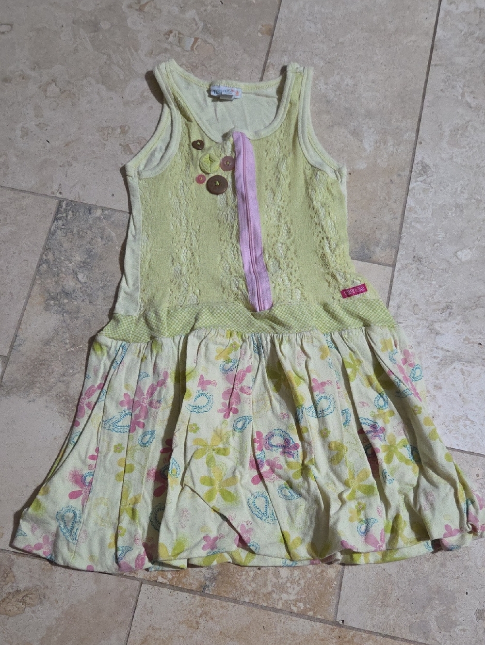 Naartjie Girls Size 6 Soft Yellow Dress Cute Summer Sundress